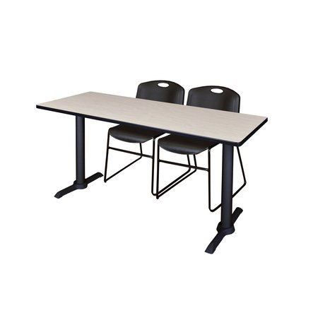 CAIN Rectangle Tables > Training Tables > Cain Training Table & Chair Sets, 60 X 24 X 29, Maple MTRCT6024PL44BK